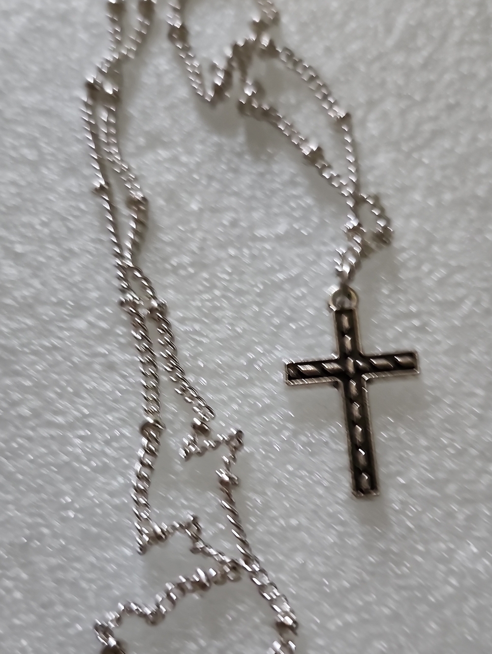 Hand Crafted Silver Cross Pendant Necklace